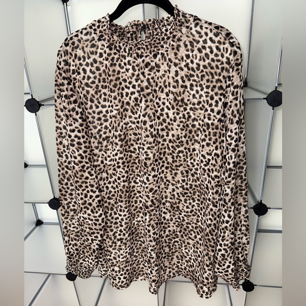 torrid Leopard Print Blouse in Beige and Black